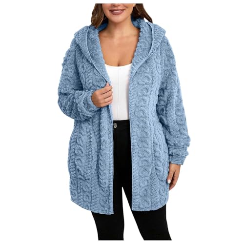 MODSGUE Winterjacke Damen Festlich Plüschjacke Revers Sakko Mode Mantel Bequeme Winterjacke Teenager Mädchen Übergangsjacke Business Denim-Mantel In Trendigem von MODSGUE