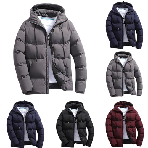 MODSGUE Winterjacke Herren Daunenjacke mit Kapuze Warm Jacke Baisc Steppjacke Winter Herren-Jacken Bequeme Kapuzenjacke Casual Jacket Basic Übergangsjacke Mode Outdoor Softshelljacke für Alltag von MODSGUE