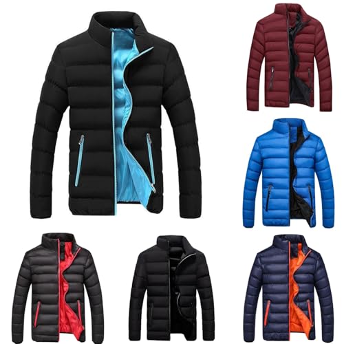 MODSGUE Winterjacke Herren Daunenjacke mit Reißverschluss Warm Jacke Leichte Steppjacke Herren Bequeme Casual Puffer Jacket Basic Übergangsjacke Outdoor Softshelljacke von MODSGUE