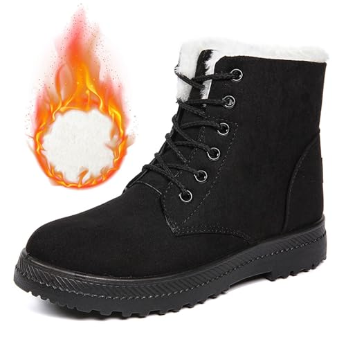 MODSGUE Winterstiefel Damen Boots, Warm Gefütterte Schneestiefel, Wasserdicht WinterBoots,Bequem Basic Rutschfest Winterschuhe Damenstiefel Winter Stiefel Fellstiefel von MODSGUE