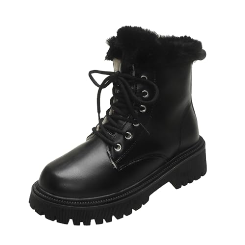 MODSGUE Winterstiefel Damen Wasserdicht Warm Gefüttert Schneestiefel Schwarz Kurzschaft Stiefel Bequeme Stiefeletten Winterschuhe Rutschfeste Wasserdicht Regenstiefel von MODSGUE
