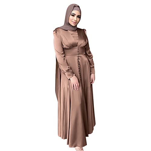Muslimische Kleider Damen Modern Abaya Dubai Kaftan Solide Satin-Robe Saudi Arabische Kleidung Ramadan Islamische Locker Morgenmantel Lange Gewand von MODSGUE