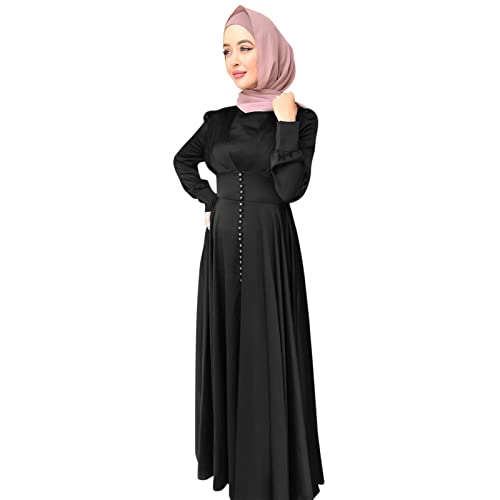 Muslimische Kleider Damen Modern Abaya Dubai Kaftan Solide Satin-Robe Saudi Arabische Kleidung Ramadan Islamische Locker Morgenmantel Lange Gewand von MODSGUE