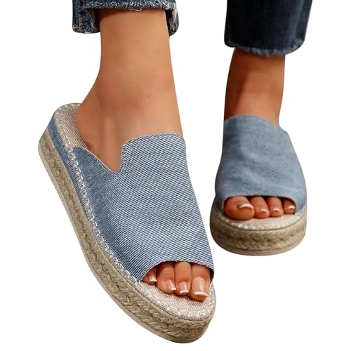 Schlappen Damen Orthopädisch Sandalen Pantoletten Flache Sommer Wildleder Sandaletten Peep Toe Plateau Strandsandalen Bequeme Flache Hausschuhe Freizeitschuhe Sommerschuhe von MODSGUE