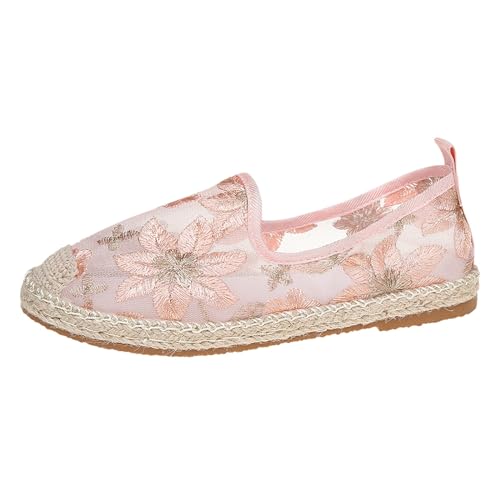 Sneaker Damen Pailletten Keilabsatz Schuhe Atmungsaktive Ausgeschnittene Spitze Stoffschuhe Frauen Laufschuhe Sommer Outdoor Slip On Weich Walkingschuhe von MODSGUE