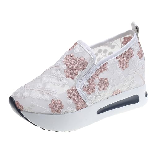 Sommer Schuhe Damen Casual Damenschuhe Atmungsaktiv Mesh Flache Turnschuhe Leichte Weiche Sohle Joggingschuhe Leichte Laufschuhe Sneakers Sommerschuhe Lässiger Modischer Sandalen von MODSGUE