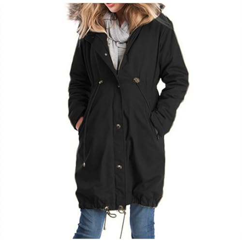 Umstandsjacke Winter 3 In 1 : Umstands Baumwolljacke Mit Einstellbarer Kordelzug& Taschen Schwangerschaftsjacke Revers Kragen Umstandswinterjacke Solid Knielanger Winddicht Umstandsmantel von MODSGUE