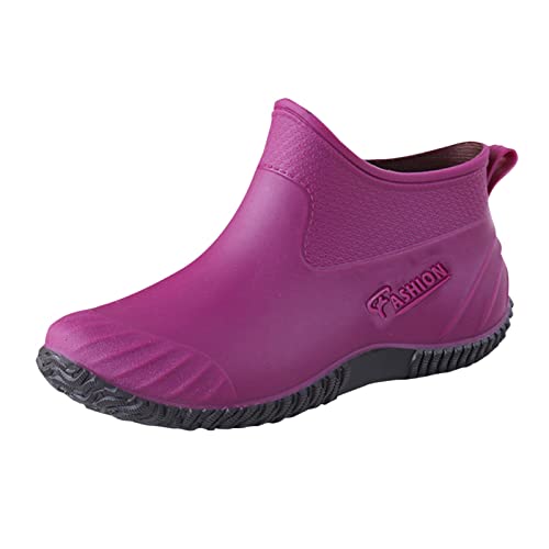 Wasserdicht Gummistiefel Damen Herren Atmungsaktiv Halbhoch Regenschuhe Regenstiefeletten Kurze Wasserschuhe Einfarbig Basic Größe Modische Warme Schuhe von MODSGUE