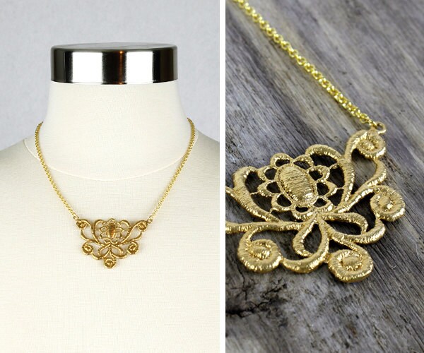 Anita - Gold Guss Spitze Anhänger Halskette Anita - Gold Guss Spitze Anhänger Halskette von MODafind