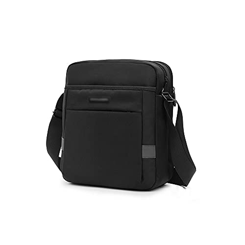 MOEIDO Umhängetasche Business Herren Taschen Männer Umhängetaschen Wasserdichte Oxford Crossbody Tasche Für Männer Messenger Bag(Color:Black,Size:S) von MOEIDO