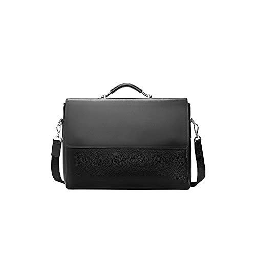MOEIDO Umhängetasche Business männer Aktenkoffer Leder Laptop Handtasche Lässige Mann Tasche Für Anwalt Schultertasche Männliche Büro Tote Messenger Bag(Color:Black) von MOEIDO