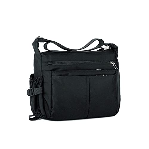 MOEIDO Umhängetasche Casual Herren Schulter Messenger Bag Splash-Proof Nylon Oxford Hohe Kapazität Umhängetasche 22 * ​​28 * 10 cm(Color:Black) von MOEIDO