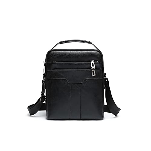 MOEIDO Umhängetasche Männer Messenger Bags PU-Leder Lässig Multifunktions Kleine Reisetaschen Casual Stil Schulter Crossbody Taschen(Color:Black) von MOEIDO