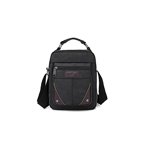 MOEIDO Umhängetasche Männer Reise Crossbody Taschen Coole Leinwand Handtasche Mode Männer Messenger Bags Umhängetaschen(Color:Black) von MOEIDO