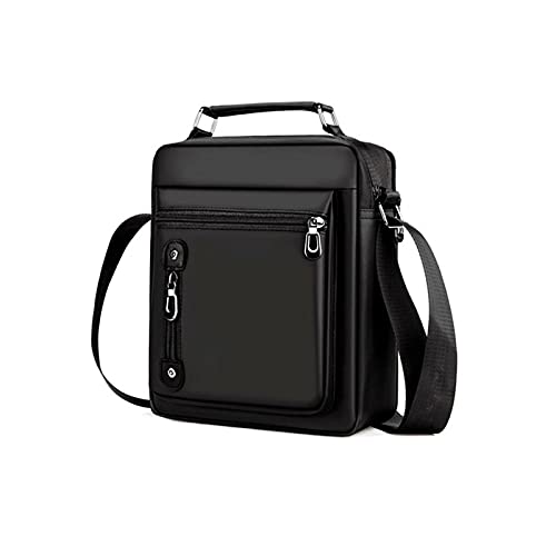 MOEIDO Umhängetasche Männer Umhängetasche Crossbody Bag Vertikale Oxford Tuch Umhängetasche Mode Handtasche Aktentasche(Color:Black) von MOEIDO