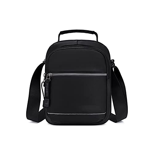 MOEIDO Umhängetasche Oxford Crossbody Taschen für Männer im Freien Multifunktions Reisen Wasserdichte Telefon Umhängetasche(Color:Black) von MOEIDO