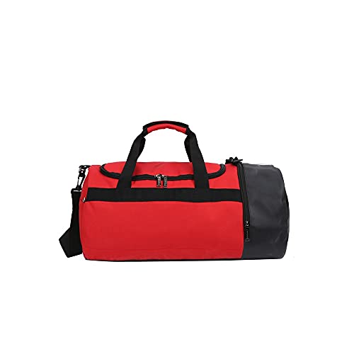 MOEIDO Umhängetasche Sport Nylon Barrel Baketball Tasche Reise Tragen Sie auf Gepäck Duffle Bags Organizer One-Shoulder/Crossbody/Handtaschen(Color:Red) von MOEIDO