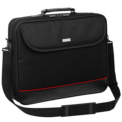 Laptop Tasche passend für 17 17,1 17,3 Zoll Notebook 42 X 30 X 5 cm | Hülle Umhängetasche Aktentasche mit verstärkten Schutzrahmen | MX Schwarz von MOELECTRONIX