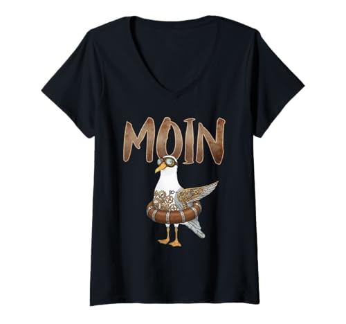 Damen MÖWE Moin T-Shirt mit V-Ausschnitt Damen MÖWE Moin T-Shirt mit V-Ausschnitt von MÖWE MOIN DESIGNS