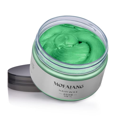 Grün Haarfarbenwachs, 120g Temporäre Farbige Haarmalfarbenwachs, Leicht Auswaschbare Haarfarbenänderung Für Kinder Frauen Männer, Geeignet Für Party, Cosplay Und Halloween von MOFAJANG