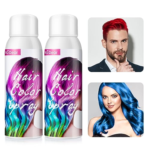 Haarfarbenspray, Temporäres Haarfarbenspray, Einmal-Haarfarbe Hairspray, Schnelle Färbung Und Leicht Auswaschbar Für Fantasie Cosplay Halloween, Geeignet Für Kinder Und Erwachsene -(Blau+Rot) von MOFAJANG