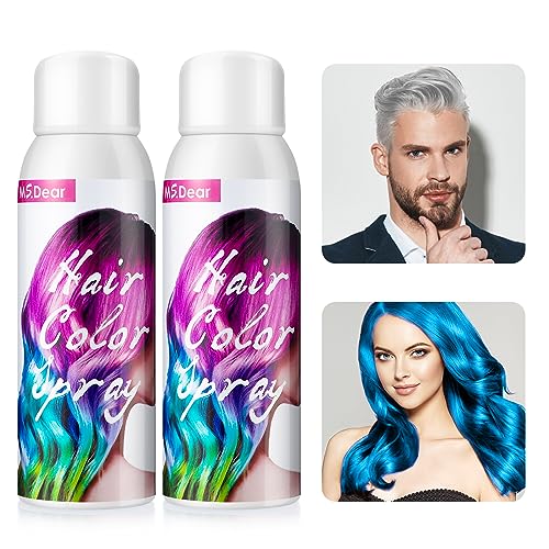 Haarfarbenspray, Temporäres Haarfarbenspray, Einmal-Haarfarbe Hairspray, Schnelle Färbung Und Leicht Auswaschbar Für Fantasie Cosplay Halloween, Geeignet Für Kinder Und Erwachsene -(Blau+Weiss) von MOFAJANG