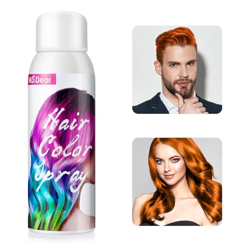 Haarfarbenspray, Temporäres Haarfarbenspray, Einmal-Haarfarbe Hairspray, Schnelle Färbung Und Leicht Auswaschbar Für Fantasie Cosplay Halloween, Geeignet Für Kinder Und Erwachsene - 100ml (Orange) von MOFAJANG