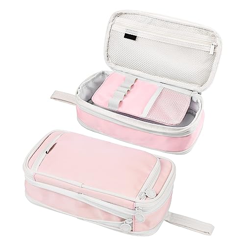 Erweiterbares Federmäppchen, großes tragbares Federmäppchen, Stifttasche, Beutelhalter, Schulschreibwaren-Organizer, Make-up-Kosmetiktasche für Mädchen, Jungen, Studenten, Erwachsene, rose, von MOFIC