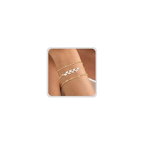 MOGASA 3 Stück Armband Damen Silber 925 Verstellbare Stapelbare Armbänder Damen Mädchen Perlenarmband Kettenarmband Schmuck Geschenk für Frauen Silber/Gold Armband Set von MOGASA