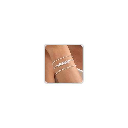 MOGASA 3 Stück Armband Damen Silber 925 Verstellbare Stapelbare Armbänder Damen Mädchen Perlenarmband Kettenarmband Schmuck Geschenk für Frauen Silber/Gold Armband Set MOGASA 3 Stück Armband Damen Silber 925 Verstellbare Stapelbare Armbänder Damen Mädchen Perlenarmband Kettenarmband Schmuck Geschenk für Frauen Silber/Gold Armband Set von MOGASA