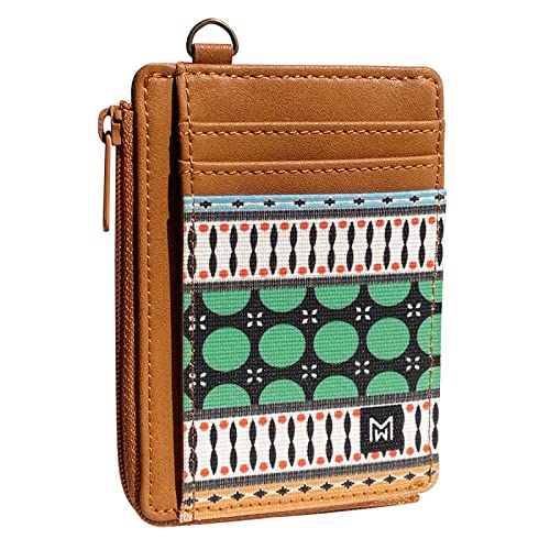 MOGEWOE Brieftasche, schmal, minimalistisch, elastisch und Leder, vertikale Geldbörse, RFID-blockierend, Kreditkartenetui, Muster-a von MOGEWOE