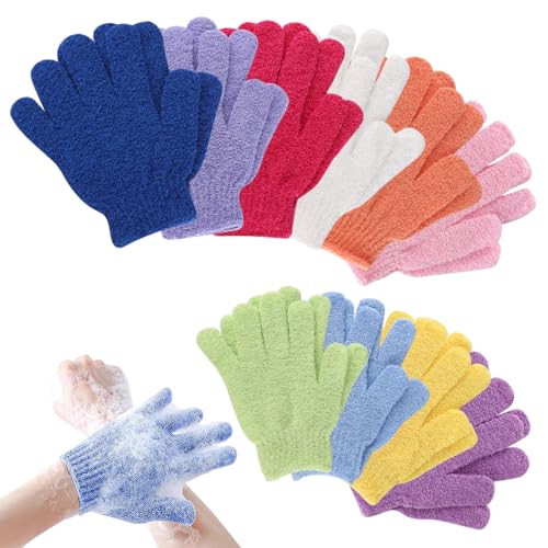 20 Stück Peelinghandschuh Peeling Handschuhe, Peeling Körper Duschschwamm, Waschhandschuh Körper Sauna Zubehör, abgestorbene Haut Entferner für Damen und Herren von MOGITO
