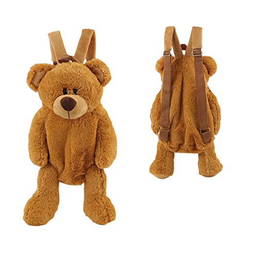 MOGSA Schulranzen Rucksack Damen Plüsch Puppenrucksack Freizeittasche Persönlichkeit Cartoon Bär Tasche B2305 von MOGSA