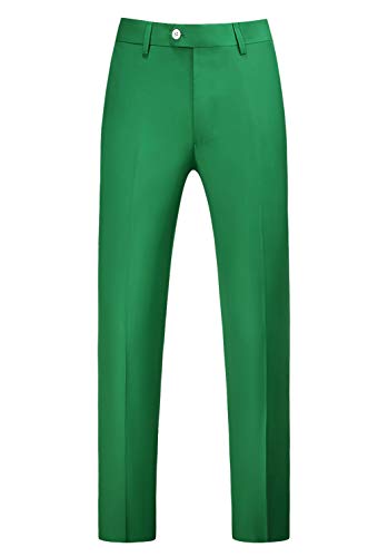 MOGU Flache Herrenhose mit schmaler Passform vorne - Grün - 54 von MOGU