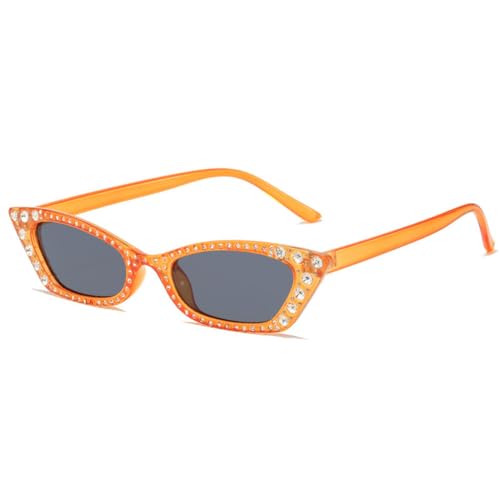 MOHDHAF-Crystal Cat Eye Small Frame Diamond Sonnenbrille Damen Personality Lady Rhinestone Cateye Sonnenbrille Fashion Glasses MOHDHAF-Crystal Cat Eye Small Frame Diamond Sonnenbrille Damen Personality Lady Rhinestone Cateye Sonnenbrille Fashion Glasses von MOHDHAF