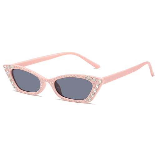 MOHDHAF-Crystal Cat Eye Small Frame Diamond Sonnenbrille Damen Personality Lady Rhinestone Cateye Sonnenbrille Fashion Glasses MOHDHAF-Crystal Cat Eye Small Frame Diamond Sonnenbrille Damen Personality Lady Rhinestone Cateye Sonnenbrille Fashion Glasses von MOHDHAF