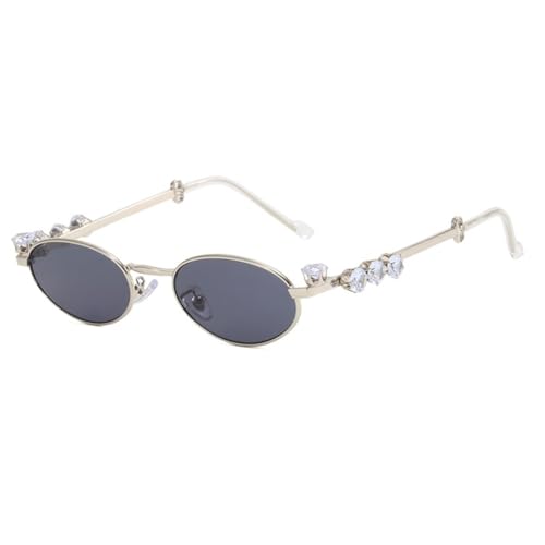 MOHDHAF-Damen's Oval Sonnenbrille Diamond Embedded Metal Glasses Decorative Glasses MOHDHAF-Damen's Oval Sonnenbrille Diamond Embedded Metal Glasses Decorative Glasses von MOHDHAF