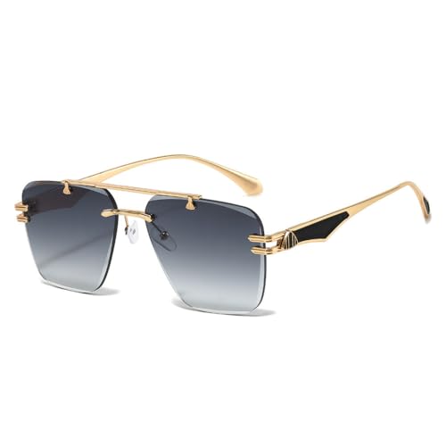 MOHDHAF-Damen's Rimless Sonnenbrille Retro Gradient Square Glasses Männer Sonnenbrille Outdoor Driving Metal Sun Protection MOHDHAF-Damen's Rimless Sonnenbrille Retro Gradient Square Glasses Männer Sonnenbrille Outdoor Driving Metal Sun Protection von MOHDHAF