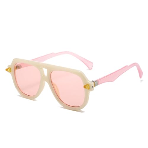 MOHDHAF-Double Bridge Männer's Sonnenbrille Shades UV400 Fashion Colour Gradient Large Frame Glasses Damen's Retro Rivets Sonnenbrille MOHDHAF-Double Bridge Männer's Sonnenbrille Shades UV400 Fashion Colour Gradient Large Frame Glasses Damen's Retro Rivets Sonnenbrille von MOHDHAF