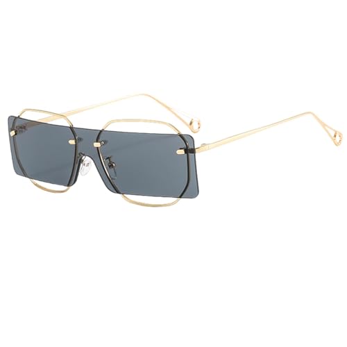 MOHDHAF-Fashion Damen Männer Rectangle Colour Lens Round Alloy Metal Frame Luxury Sonnenbrille Uv400 MOHDHAF-Fashion Damen Männer Rectangle Colour Lens Round Alloy Metal Frame Luxury Sonnenbrille Uv400 von MOHDHAF