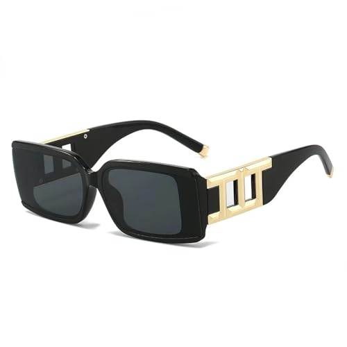 MOHDHAF-Fashion Rectangle Sonnenbrille Damen Männer Golden Decoration Vintage Gradient Lens Frame Uv400 MOHDHAF-Fashion Rectangle Sonnenbrille Damen Männer Golden Decoration Vintage Gradient Lens Frame Uv400 von MOHDHAF