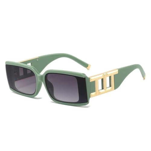 MOHDHAF-Fashion Rectangle Sonnenbrille Damen Männer Golden Decoration Vintage Gradient Lens Frame Uv400 MOHDHAF-Fashion Rectangle Sonnenbrille Damen Männer Golden Decoration Vintage Gradient Lens Frame Uv400 von MOHDHAF