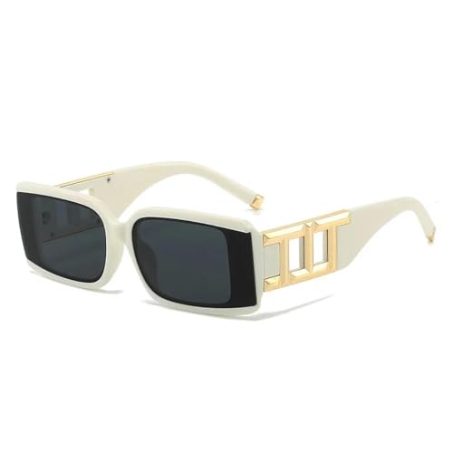 MOHDHAF-Fashion Rectangle Sonnenbrille Damen Männer Golden Decoration Vintage Gradient Lens Frame Uv400 MOHDHAF-Fashion Rectangle Sonnenbrille Damen Männer Golden Decoration Vintage Gradient Lens Frame Uv400 von MOHDHAF