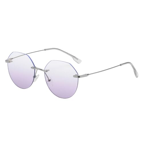 MOHDHAF-Fashion Sonnenbrille Damen Polygonal Rimless Metal Sonnenbrille Männer Gradient Blue Green Grey Party MOHDHAF-Fashion Sonnenbrille Damen Polygonal Rimless Metal Sonnenbrille Männer Gradient Blue Green Grey Party von MOHDHAF