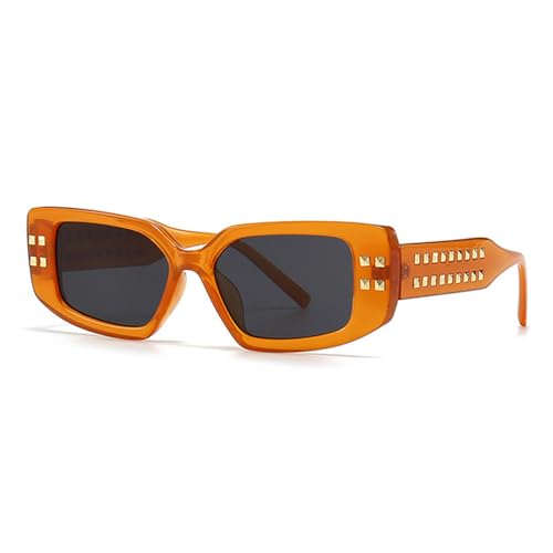 MOHDHAF-Ladies Fashion Luxury Studded Sonnenbrille UV400 Protection Männer Tea-Blue One Size, Orange grey, Unit size MOHDHAF-Ladies Fashion Luxury Studded Sonnenbrille UV400 Protection Männer Tea-Blue One Size, Orange grey, Unit size von MOHDHAF