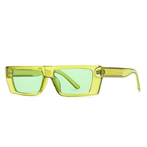 MOHDHAF-Ladies Rectangle Sonnenbrille Retro Tea Grey Gradient UV400 Männer Yellow Stripes von MOHDHAF