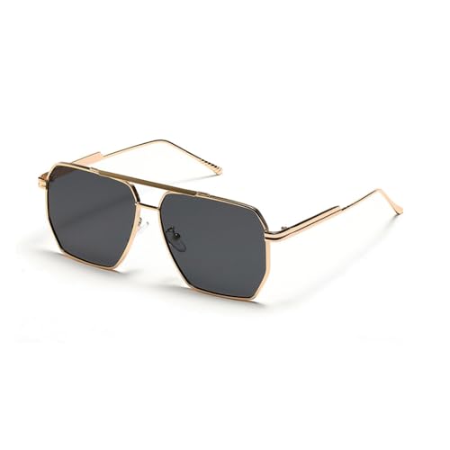 MOHDHAF-Large Frame Sonnenbrille Männer Metal Double Bridge Square Sonnenbrille UV400 Damen MOHDHAF-Large Frame Sonnenbrille Männer Metal Double Bridge Square Sonnenbrille UV400 Damen von MOHDHAF