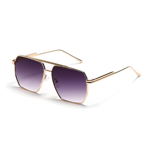 MOHDHAF-Large Frame Sonnenbrille Männer Metal Double Bridge Square Sonnenbrille UV400 Damen MOHDHAF-Large Frame Sonnenbrille Männer Metal Double Bridge Square Sonnenbrille UV400 Damen von MOHDHAF