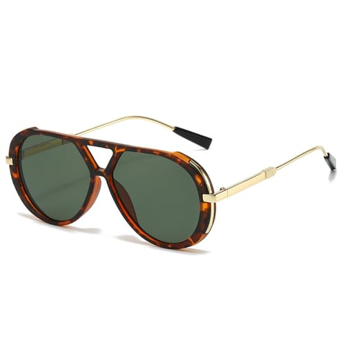MOHDHAF-Metal Retro Oval Sonnenbrille Damen Männer Vintage Sonnenbrille Black Frame Glasses Uv400 Shades von MOHDHAF