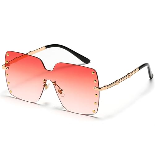MOHDHAF-Oversized Rimless Sonnenbrille für Männer Damen Square Studs Metal Punk Sonnenbrille Street Photo Glasses Shades Female MOHDHAF-Oversized Rimless Sonnenbrille für Männer Damen Square Studs Metal Punk Sonnenbrille Street Photo Glasses Shades Female von MOHDHAF